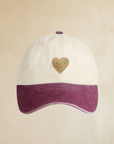 CAPPELLO BICOLORE CON CUORE RICAMATO – 100% COTONE
