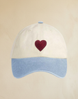 CAPPELLO BICOLORE CON CUORE RICAMATO – 100% COTONE
