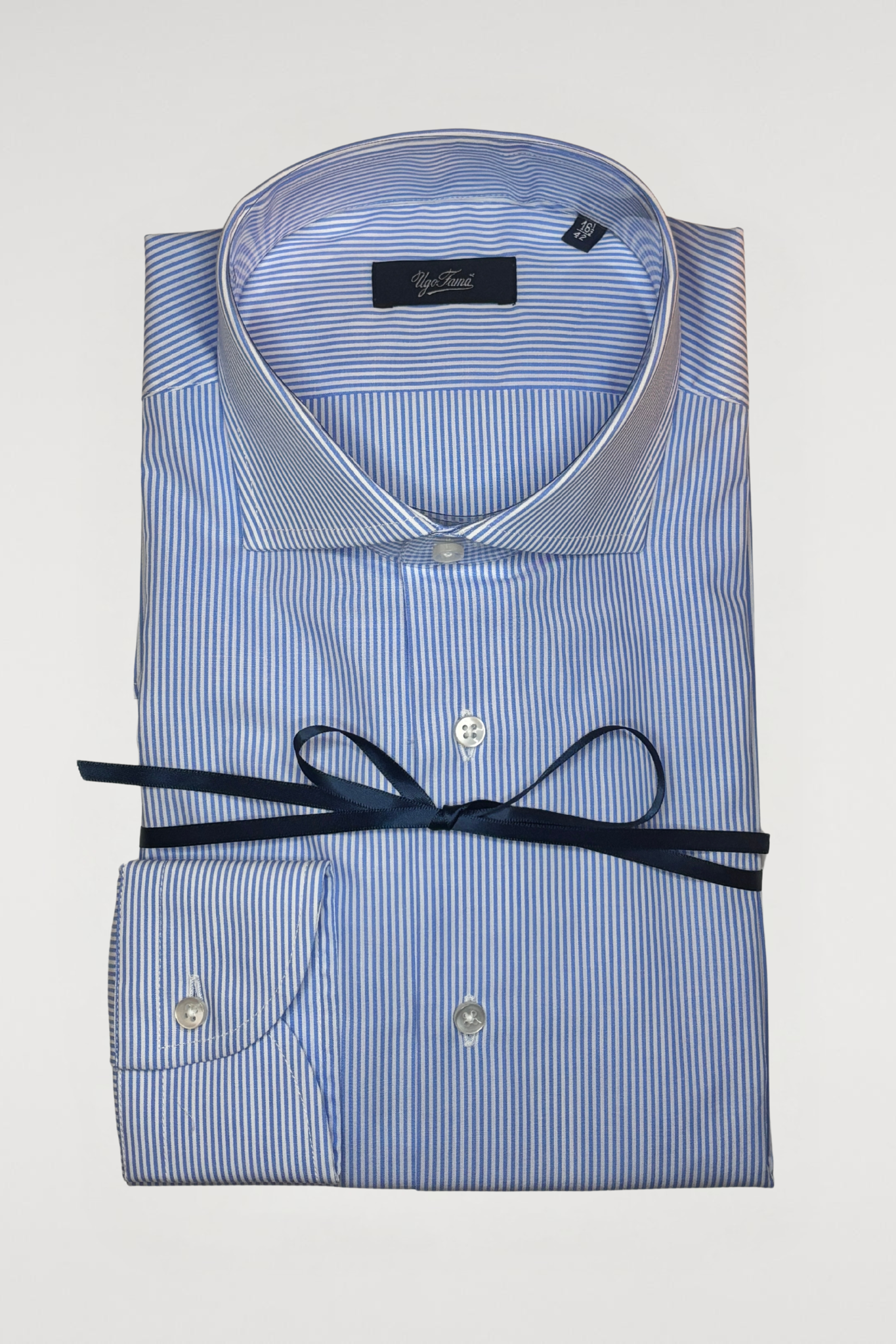 CAMICIA A RIGHE AZZURRE STRETTE