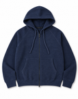 Felpa con cappuccio zip uomo Ugo Famà blu navy - dettaglio
