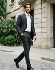 ABITO MONOPETTO UOMO - GRIGIO GESSATO TASMANIA SUPER 130S