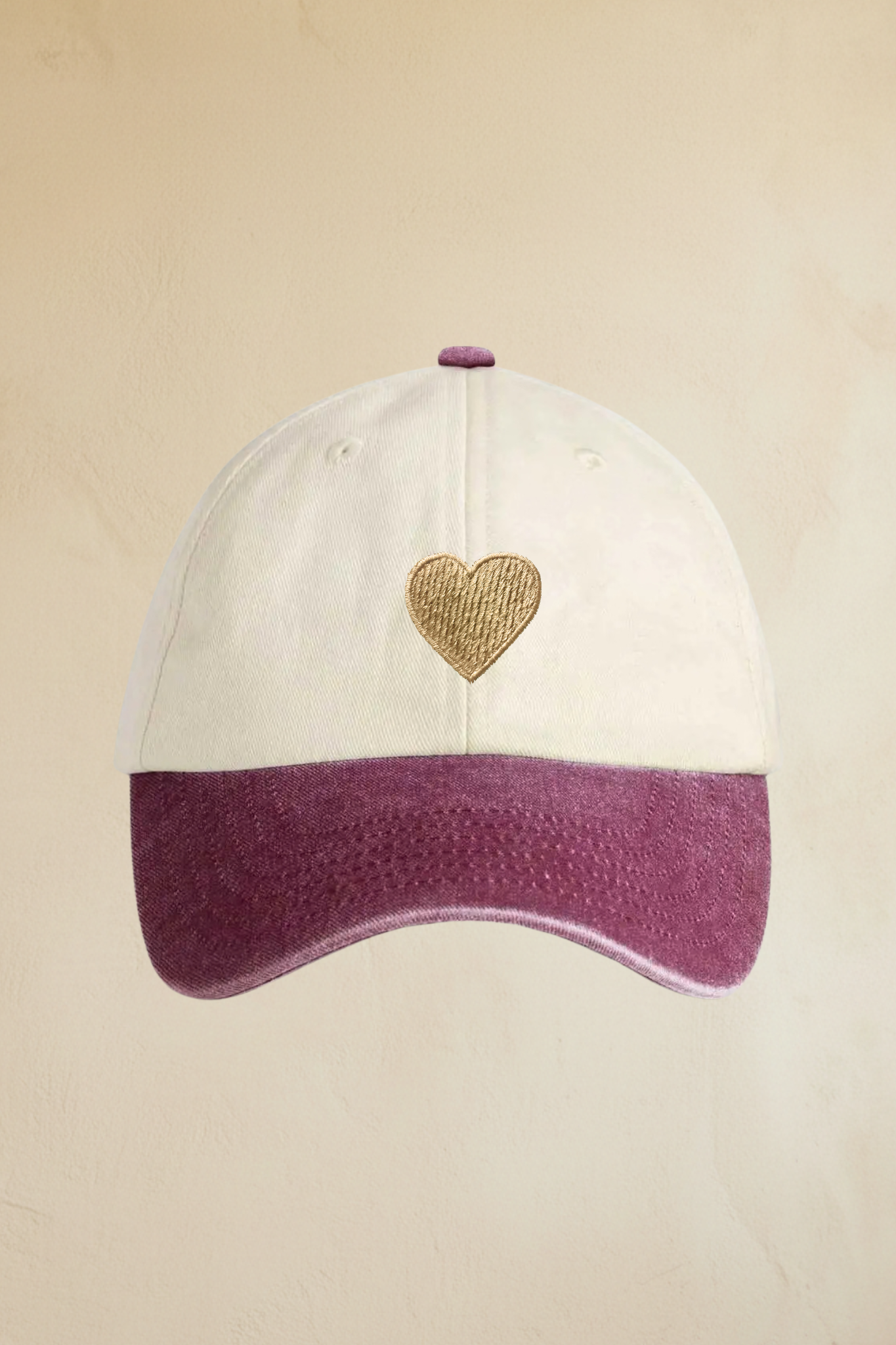 CAPPELLO BICOLORE CON CUORE RICAMATO – 100% COTONE