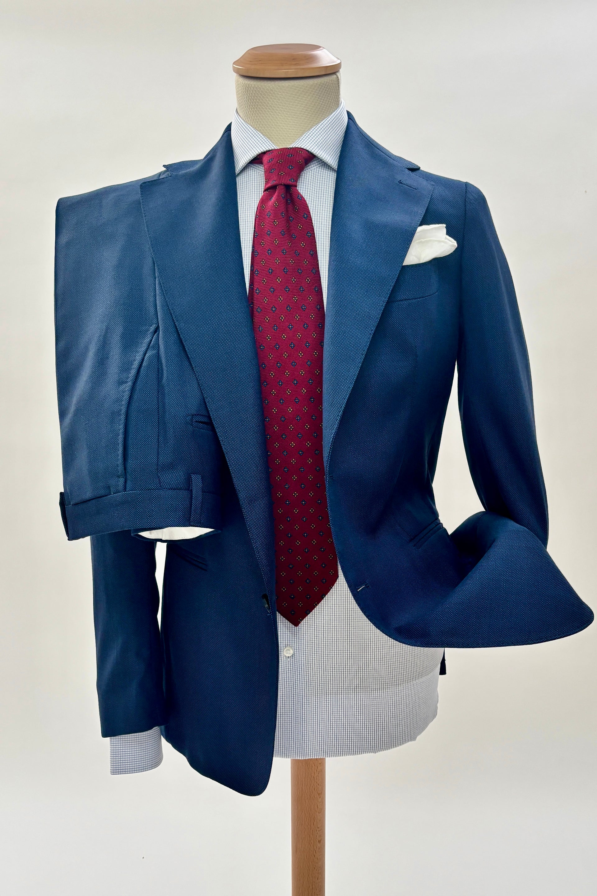 Abito Sartoriale Uomo Bluette Tasmania Super 130S Grisaglia