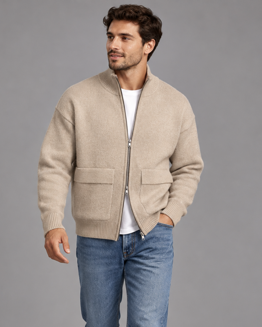 Cardigan zip uomo Ugo Famà - dettaglio 5