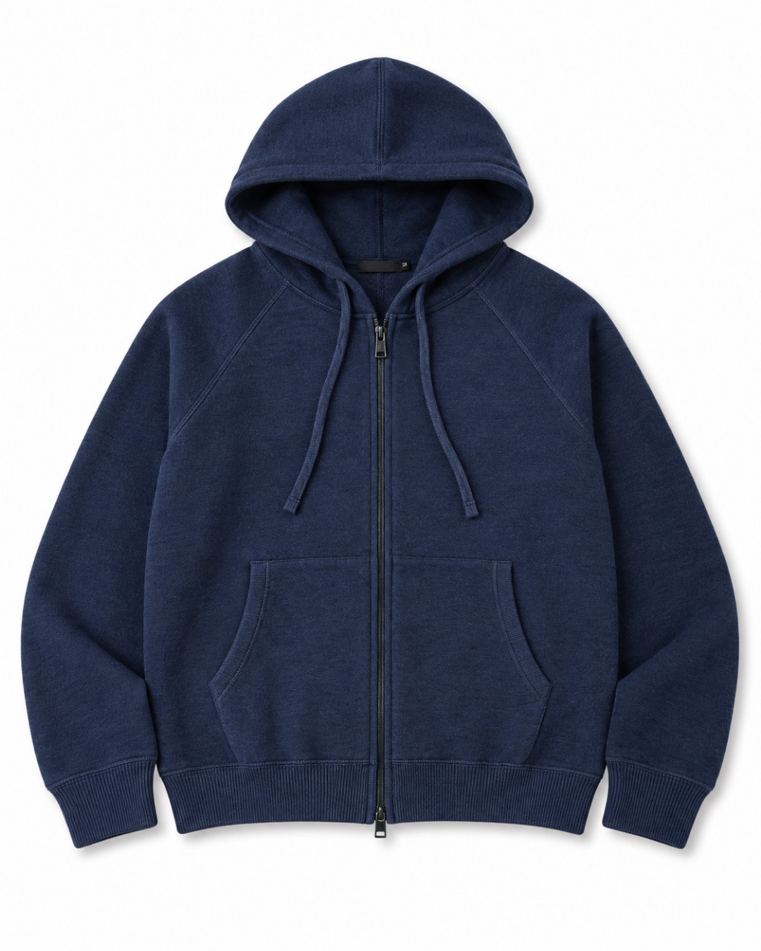 Felpa con cappuccio zip uomo Ugo Famà blu navy - dettaglio