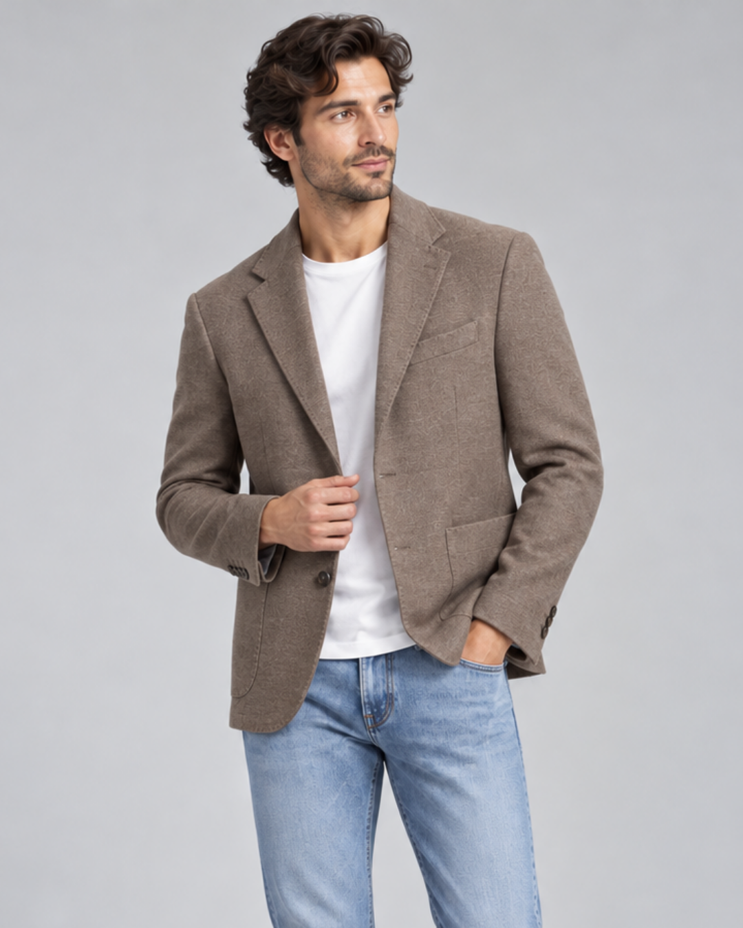 Giacca monopetto uomo Ugo Famà beige